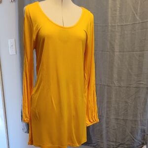 Golden Long Sleeve Dress